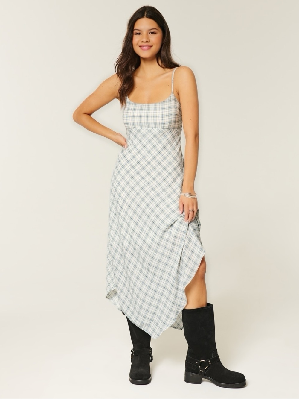 Asymmetrical Hem Midi Dress